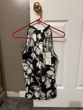 Tommy Bahama Black and White One-Shoulder Floral Dress